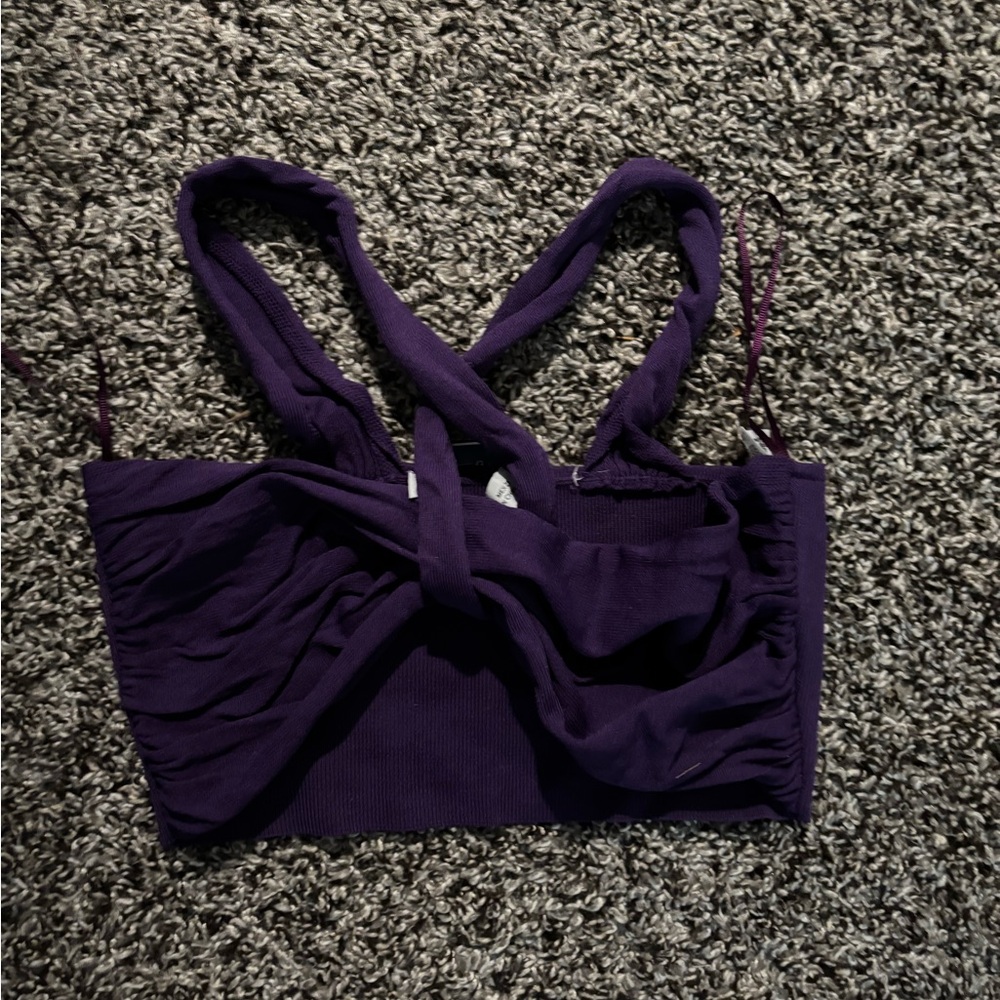 ZARA Purple Strappy Crop Top NWOT